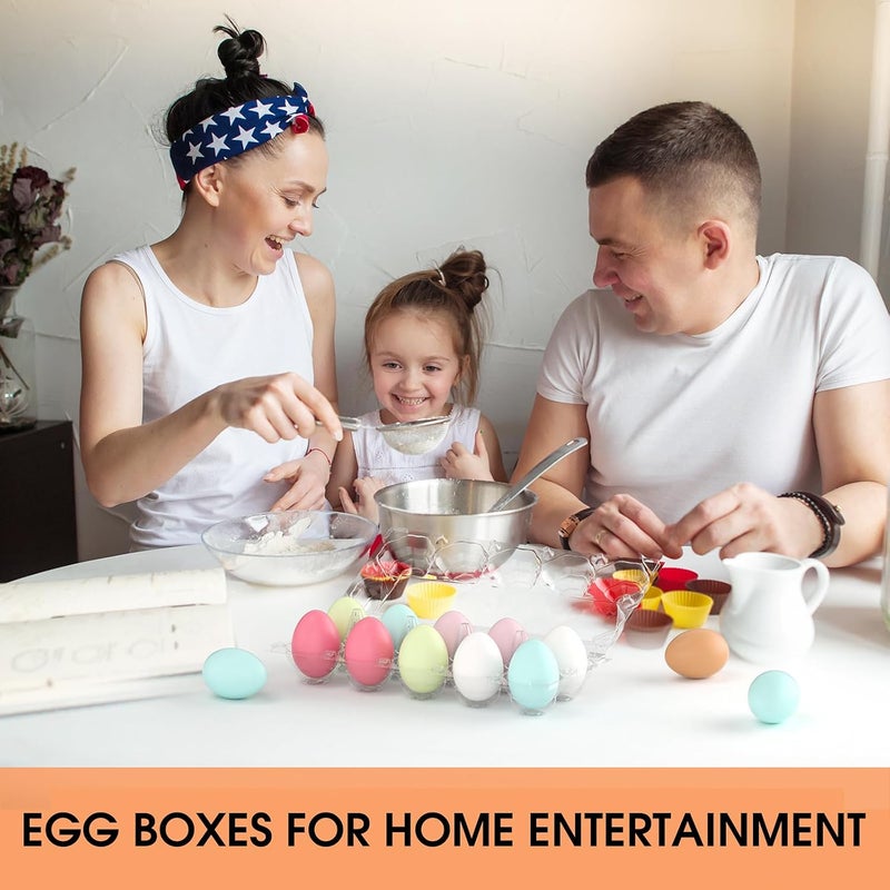 EVANCENT Egg Cartons Cheap Bulk 100 Pack, 1 Dozen Plastic Egg Carton for Refrigerator, Reusable Egg Container Holder for Storing, Sharing, Selling, Clear Egg Cartons for Home Ranch Farm Market-2x6 Grids - Image 5